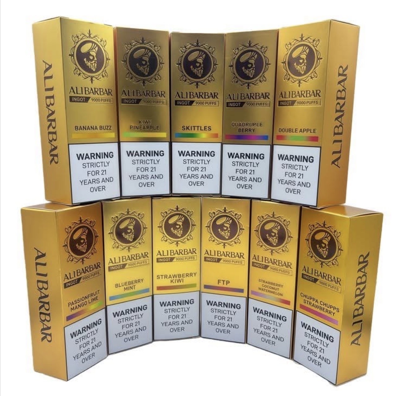 Alibarbar 25 CT Box bulk disposable vape pack with assorted premium flavours.